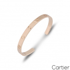 Cartier Rose Gold Plain Cuff Love Bracelet Size 17 B6032617 Cartier Rose Gold Plain Cuff Love Bracelet Size 17 B6032617